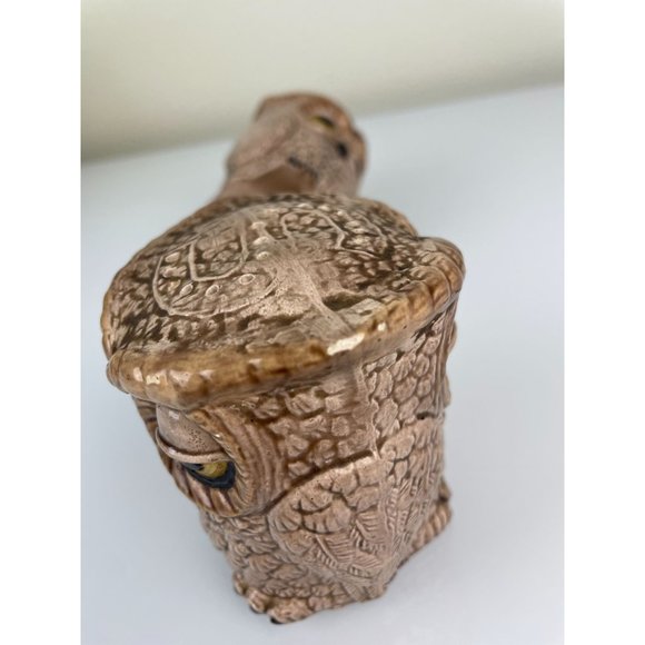 Vintage Sleepy Owl Double Sided Ceramic Salt & Pepper Shakers Large w/ Stoppers - Picture 11 of 12